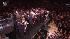 Watch as the Toronto Raptors are presented with the Larry O'Brien Trophy