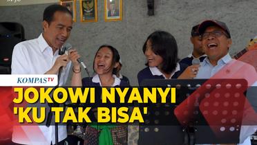 Momen Jokowi Nyanyi 'Ku Tak Bisa' di Sela Kunjungan ke SMKN 3 Sukawati Bali