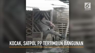 Apes, Satpol PP Tertimbun Bangunan Saat Operasi Bangunan Liar