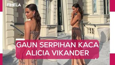 Gaun Indah Serpihan Kaca dan Tebaran Swarovski Alicia Vikander di Cannes
