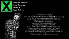 Ed Sheeran - Runaway (Lyrics)