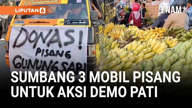 Warga Sumbang 3 Pikap Pisang untuk Dukung Aksi Demo di Pati
