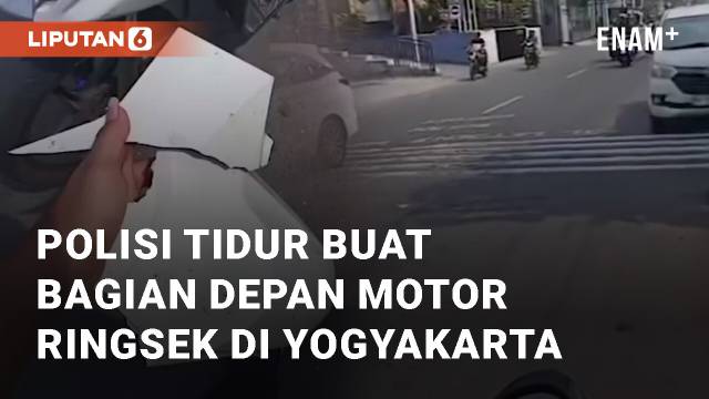 Viral Polisi Tidur Buat Bagian Depan Motor Ringsek di Yogyakarta