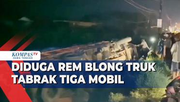 Diduga Rem Blong, Truk di Brebes Tabrak Tiga Mobil