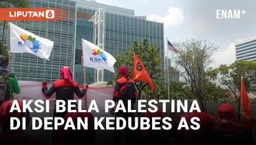 Dukung Palestina Merdeka, Partai Buruh Demo di Depan Kedubes AS dan Kantor PBB