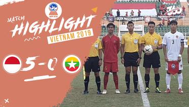 Full Highlight 3rd Playoff  - Indonesia 5 VS 0 Myanmar | Piala AFF U-18 2019