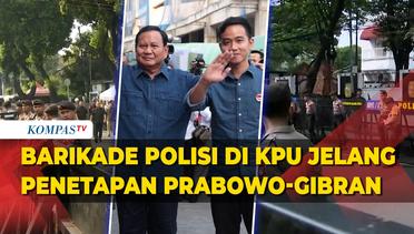 Penampakan Barikade Polisi Berjaga Depan KPU Jelang Penetapan Prabowo-Gibran