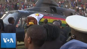 Mugabe Casket Arrives at Stadium in Zimbabwe