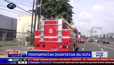Mobil Pemadam Dikerahkan Semprot Disinfektan Serentak di 5 Wilayah Jakarta