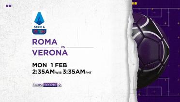 Roma vs Verona - Senin, 1 Februari 2021 | Serie A