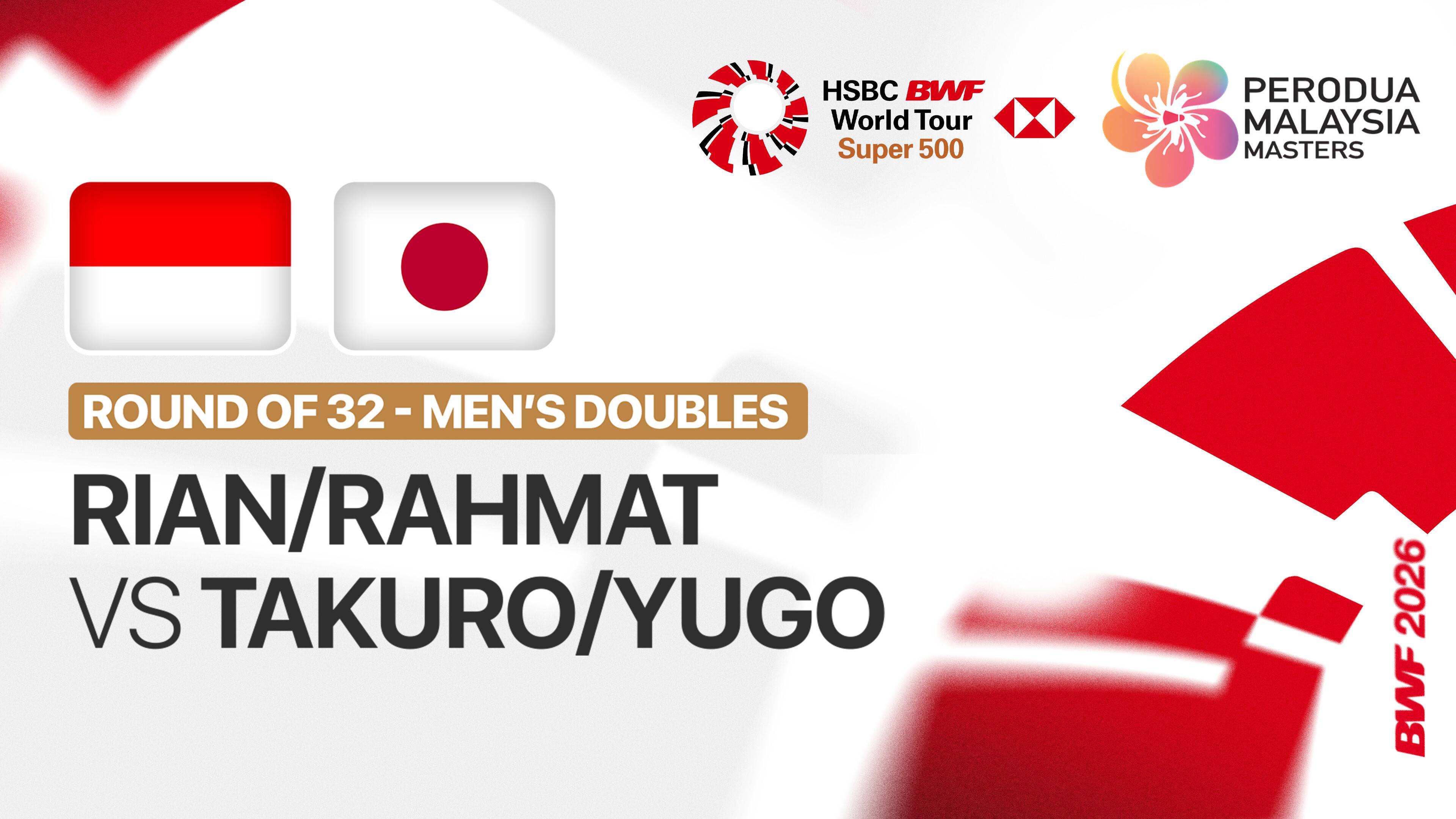 Muhammad Rian Ardianto/Rahmat Hidayat (INA) vs Takuro Hoki/Yugo Kobayashi (JPN) - Men's Doubles Round of 32 | Perodua Malaysia Masters 2026