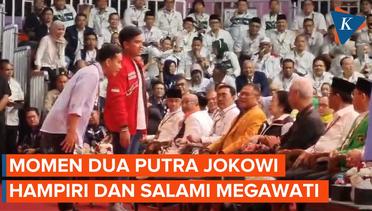 Momen Gibran Sungkem dan Kaesang Berlutut Hampiri Megawati