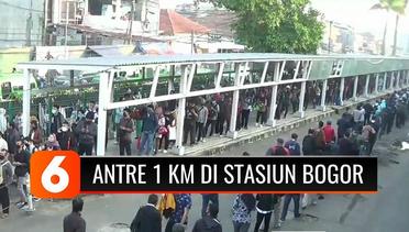 Antre 1 Km di Stasiun Bogor, Calon Penumpang Memilih Pulang