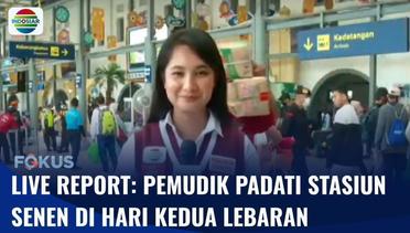 Live Report: Pemudik Masih Padati Stasiun Pasar Senen di Hari Kedua Lebaran | Fokus