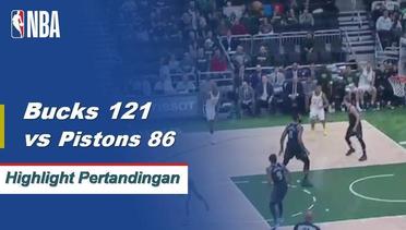 NBA I Cuplikan Pertandingan : Bucks 121 vs Pistons 86