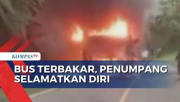 Diduga Korsleting Listrik, Bus Jurusan Medan Jakarta Terbakar di Agam Sumbar