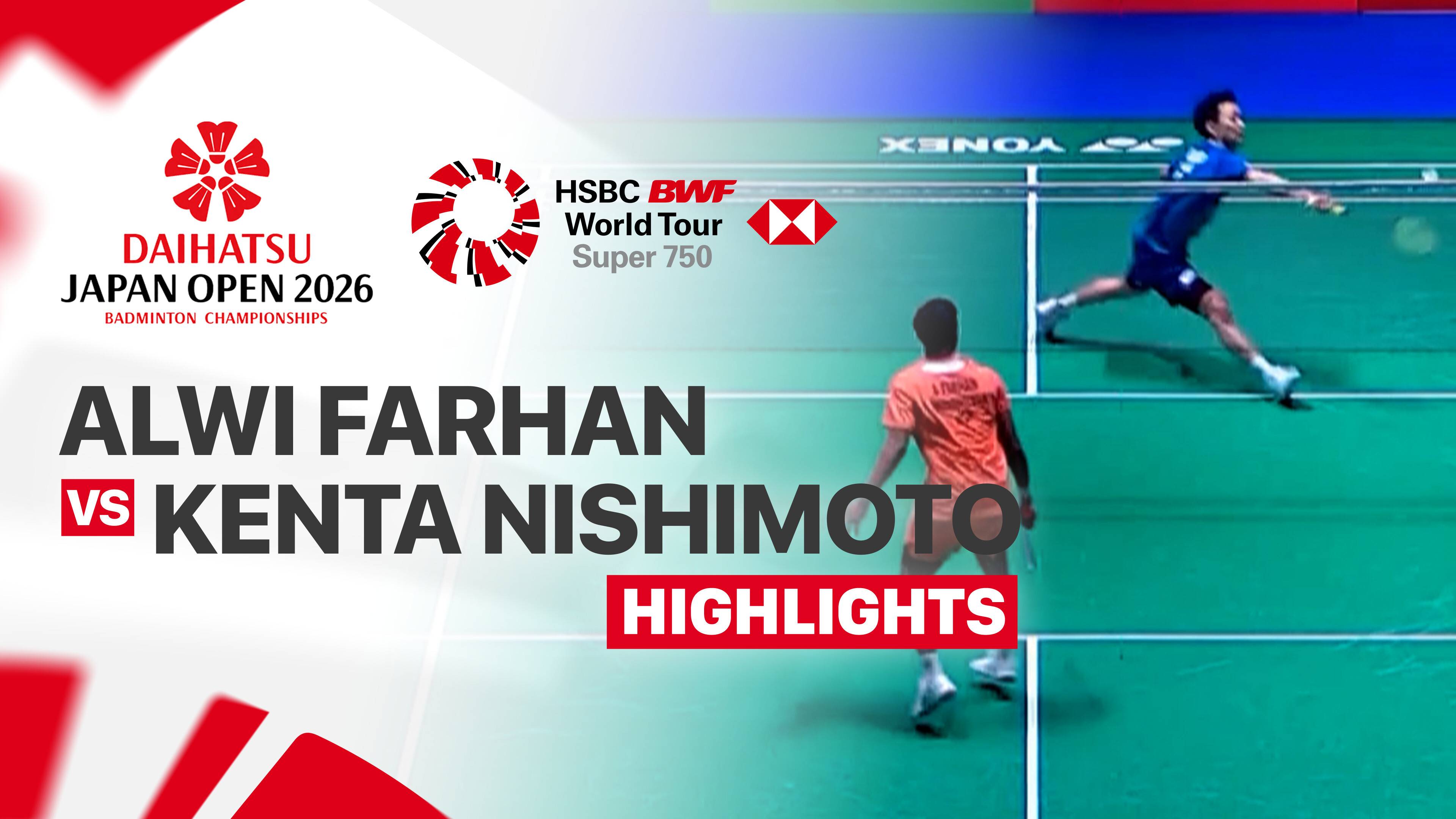 Alwi Farhan (INA) vs Kenta Nishimoto (JPN) - Men's Singles Round of 32 | DAIHATSU Japan Open 2026