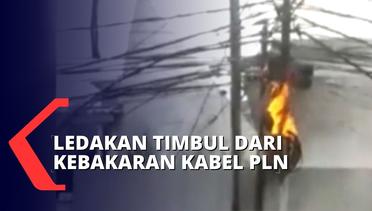 Warga Sentiong Panik Saat Rangkaian Kabel Milik PLN Terbakar dan Timbulkan Ledakan