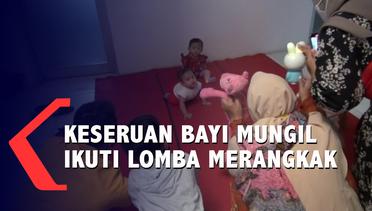 Sambut Kemerdekaan Bayi Mungil Ikuti Lomba Merangkak di Surabaya