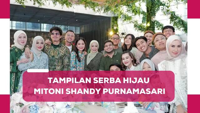 Gaya Serba Hijau Artis di Acara Mitoni 7 Bulan Kehamilan Shandy Purnamasari