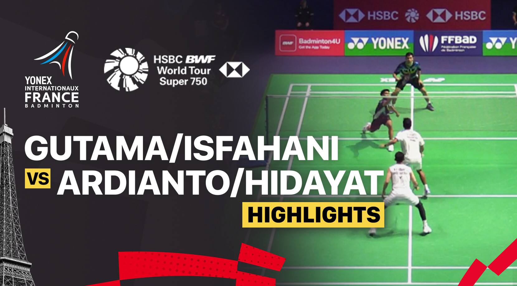 Sabar Karyaman Gutama/Moh Reza Pahlevi Isfahani (INA) vs Muhammad Rian Ardianto/Rahmat Hidayat (INA) - Men's Doubles Round of 16 | YONEX French Open 2025