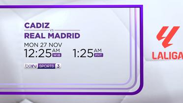 Cadiz vs Real Madrid - Senin, 27 November 2023 | LaLiga 2023/24