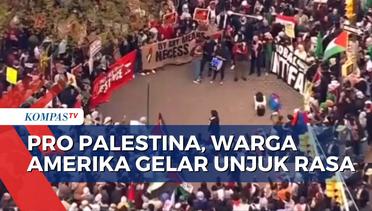 Pantauan Udara Aksi Demo Warga AS Pro Palestina di Depan Gedung Konsulat Israel di New York