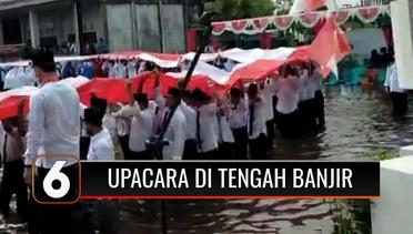 Peringatan Hari Santri di Tengah Bencana Banjir, Bentangkan Bendera 100 Meter | Liputan 6