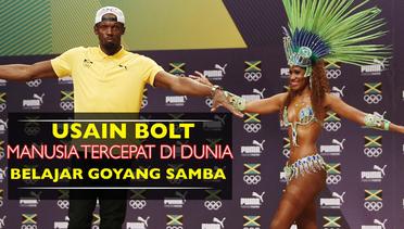 Usain Bolt Manusia Tercepat di Dunia Belajar Goyang Samba Brasil