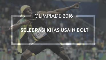Selebrasi Khas Bolt Usai Raih Hat-trick Medali Olimpiade