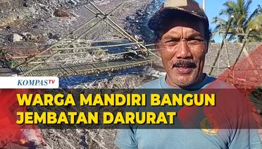 Warga Lumajang Gotong-royong Bangun Jembatan Pasca Banjir Lahar Dingin Semeru