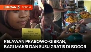 Relawan Prabowo-Gibran, RAPI dan KESIRA Bagi Makan Siang juga Susu Gratis di Bogor | Liputan 6