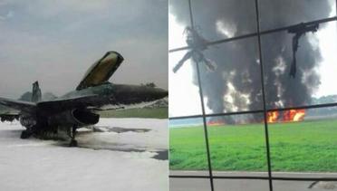 News Flash: Pesawat F-16 Hibah dari Amerika Serikat Terbakar di Lanud Halim