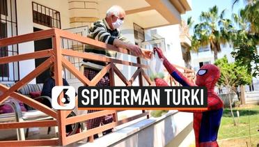 Spiderman asal Turki Antar Makanan untuk Lansia