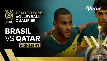 Brasil vs Qatar - Match Highlights | Men's FIVB Road to Paris Volleyball Qualifier