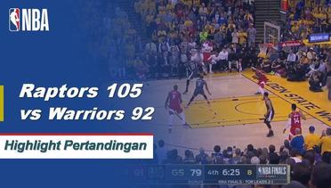 NBA I Cuplikan Pertandingan : Raptors 105 vs Warriors 92