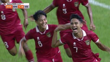 GOL!!! Tendangan Keras Luar Kotak Marselino (Idn) Melesat Masuk Ke Gawang Vietnam! Indonesia Awali Skor 1-0! | Kualifikasi Piala AFC U20 2023