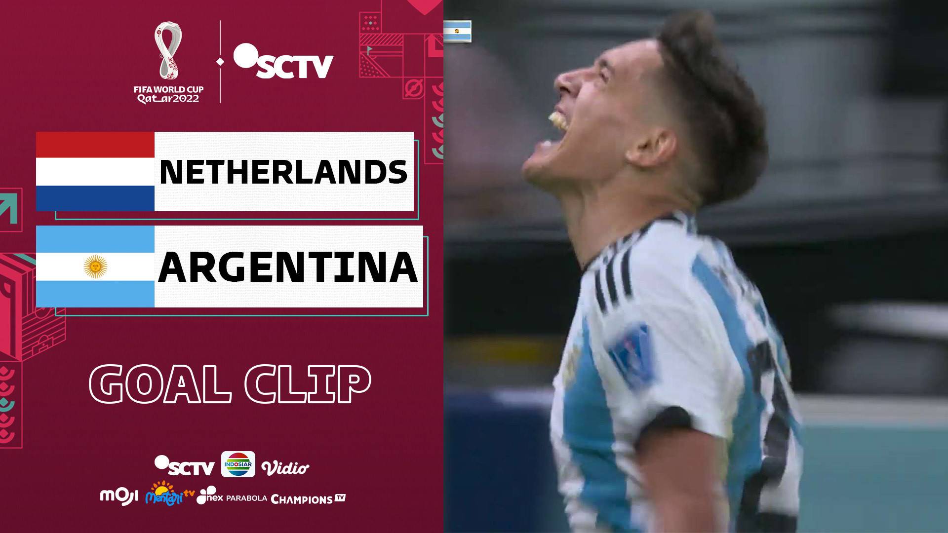 Argentina's Nahuel Molina scores goal vs. Netherlands in 34
