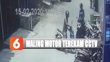 Terekam CCTV! Detik-Detik Maling Motor Berhasil Gondol Kendaraan Jemaah di Depan Masjid di Tanjung Priok