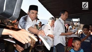 Jokowi Didampingi TGB Kunjungi Korban Gempa Lombok