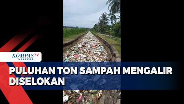 Viral, Puluhan Ton Sampah Mengalir di Selokan