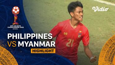 Highlight - Philippines vs Myanmar | AFF U-19 Championship 2022
