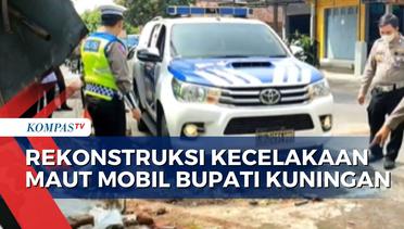 Usut Penyebab Kecelakaan, Polisi Gelar Rekonstruksi Laka Maut Mobil Dinas Bupati Kuningan