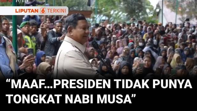 Prabowo di Pengungsian Bener Meriah Aceh: Presiden Tak Punya Tongkat Nabi Musa | Liputan 6