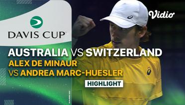 Highlights | Australia (Alex De Minaur) vs Switzerland (Andrea-Marc Huesler) | Davis Cup 2023