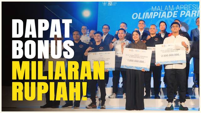 3 Atlet Peraih Medali di Olimpiade Paris 2024 Dapat Bonus Rp6 Miliar