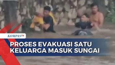 Proses Penyelamatan Satu Keluarga yang Terjun ke Sungai, Arus Jadi Kendala Evakuasi