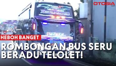 Klakson Telolet Bergema, Rombongan Bus Hibur Warga di Pinggir Jalan!