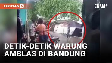 Kios Warung Amblas Akibat Longsor di Bandung Barat
