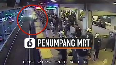 Jatuh ke Rel, Penumpang Nyaris Ditabrak MRT